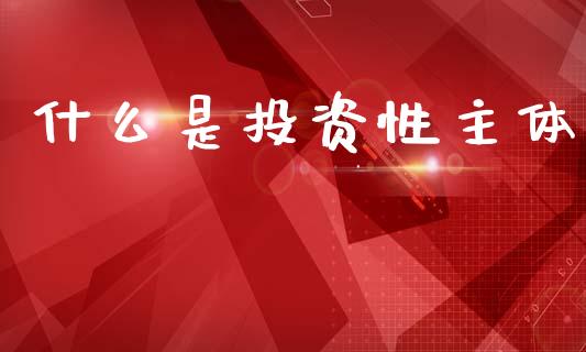 什么是投资性主体_https://wap.lcjysmgs.com_金融交易_第1张