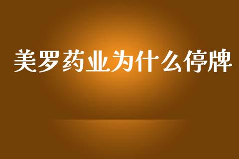 美罗药业为什么停牌_https://wap.lcjysmgs.com_债券基金_第1张