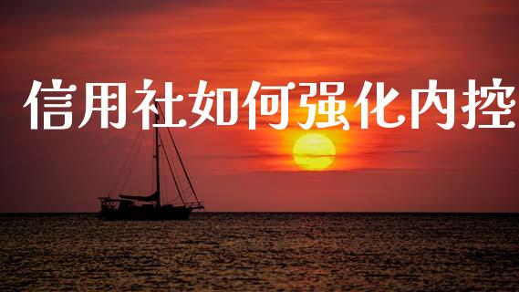 信用社如何强化内控_https://wap.lcjysmgs.com_金融交易_第1张