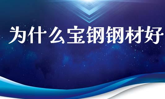 为什么宝钢钢材好_https://wap.lcjysmgs.com_债券基金_第1张