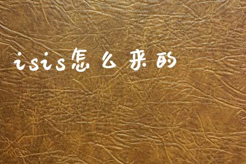 isis怎么来的_https://wap.lcjysmgs.com_债券基金_第1张