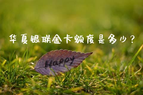 华夏银联金卡额度是多少？_https://wap.lcjysmgs.com_元宇宙_第1张