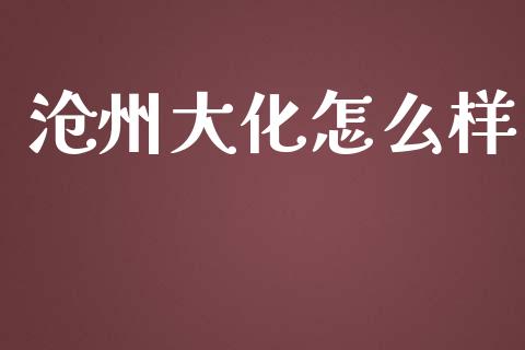 沧州大化怎么样_https://wap.lcjysmgs.com_金融交易_第1张