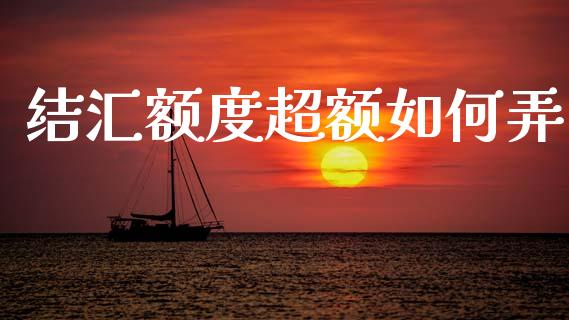 结汇额度超额如何弄_https://wap.lcjysmgs.com_金融交易_第1张