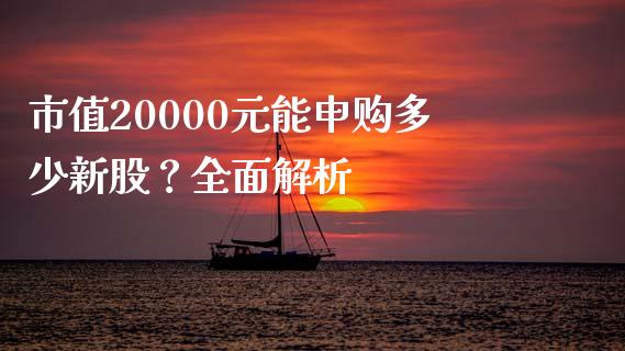 市值20000元能申购多少新股？全面解析_https://wap.lcjysmgs.com_债券基金_第1张