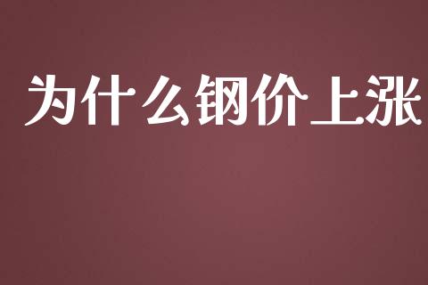 为什么钢价上涨_https://wap.lcjysmgs.com_金融交易_第1张