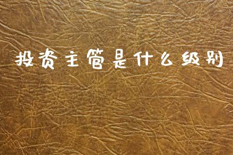 投资主管是什么级别_https://wap.lcjysmgs.com_元宇宙_第1张