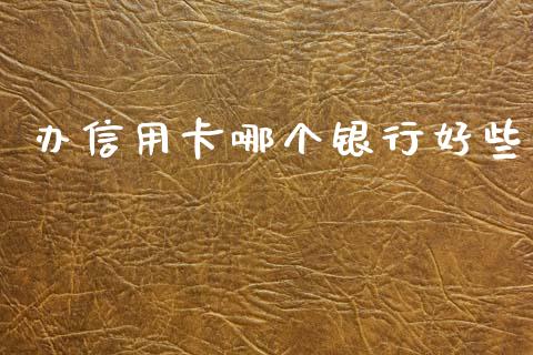 办信用卡哪个银行好些_https://wap.lcjysmgs.com_原油期货_第1张