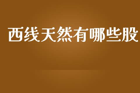 西线天然有哪些股_https://wap.lcjysmgs.com_原油期货_第1张
