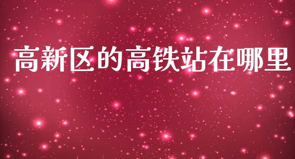 高新区的高铁站在哪里_https://wap.lcjysmgs.com_金融交易_第1张