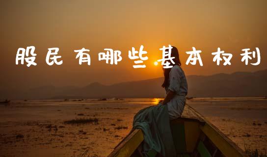 股民有哪些基本权利_https://wap.lcjysmgs.com_原油期货_第1张