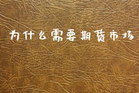 为什么需要期货市场_https://wap.lcjysmgs.com_金融交易_第1张