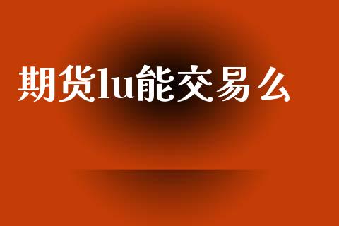 期货lu能交易么_https://wap.lcjysmgs.com_金融交易_第1张