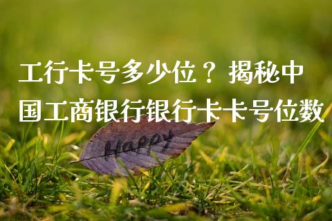 工行卡号多少位？ 揭秘中国工商银行银行卡卡号位数_https://wap.lcjysmgs.com_元宇宙_第1张