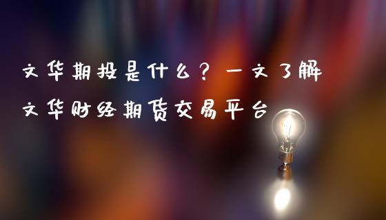 文华期投是什么？一文了解文华财经期货交易平台_https://wap.lcjysmgs.com_债券基金_第1张