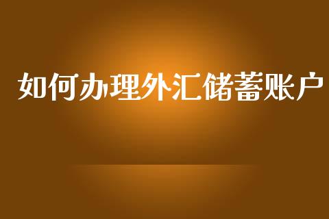 如何办理外汇储蓄账户_https://wap.lcjysmgs.com_原油期货_第1张