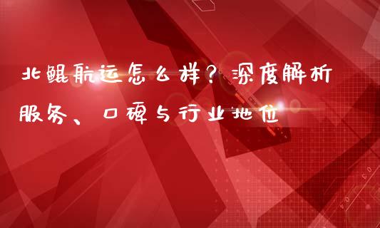 北鲲航运怎么样？深度解析服务、口碑与行业地位_https://wap.lcjysmgs.com_债券基金_第1张
