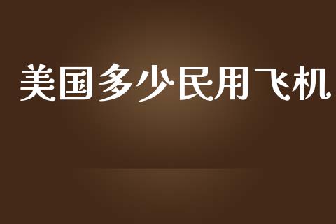 美国多少民用飞机_https://wap.lcjysmgs.com_原油期货_第1张