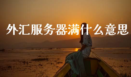 外汇服务器满什么意思_https://wap.lcjysmgs.com_元宇宙_第1张