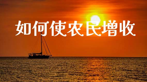 如何使农民增收_https://wap.lcjysmgs.com_债券基金_第1张