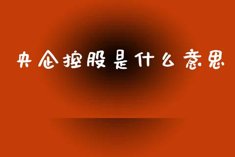 央企控股是什么意思_https://wap.lcjysmgs.com_元宇宙_第1张