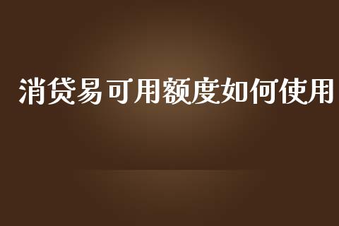消贷易可用额度如何使用_https://wap.lcjysmgs.com_金融交易_第1张