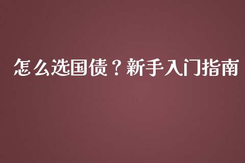 怎么选国债？新手入门指南_https://wap.lcjysmgs.com_原油期货_第1张