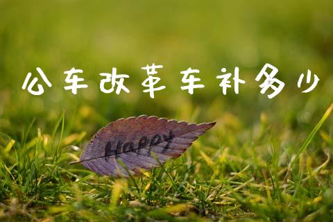 公车改革车补多少_https://wap.lcjysmgs.com_金融交易_第1张