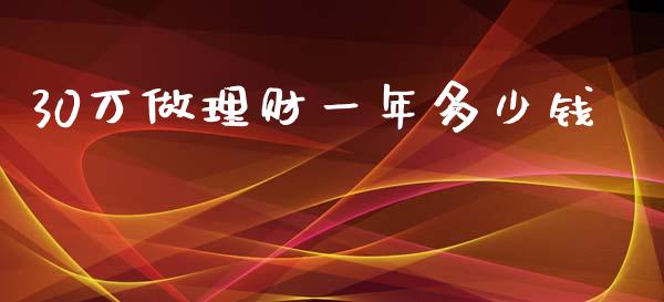 30万做理财一年多少钱_https://wap.lcjysmgs.com_原油期货_第1张