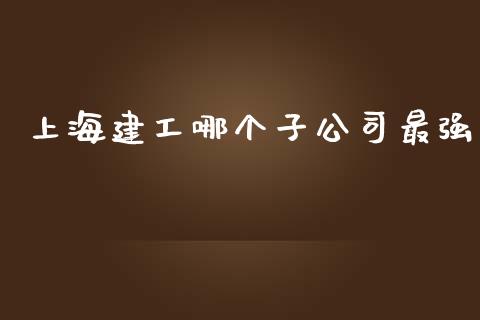 上海建工哪个子公司最强_https://wap.lcjysmgs.com_债券基金_第1张