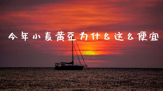 今年小麦黄豆为什么这么便宜_https://wap.lcjysmgs.com_金融交易_第1张