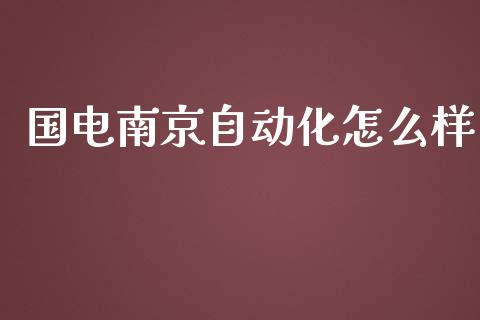 国电南京自动化怎么样_https://wap.lcjysmgs.com_金融交易_第1张