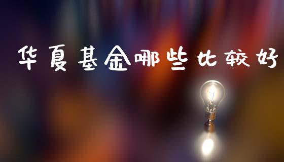 华夏基金哪些比较好_https://wap.lcjysmgs.com_原油期货_第1张