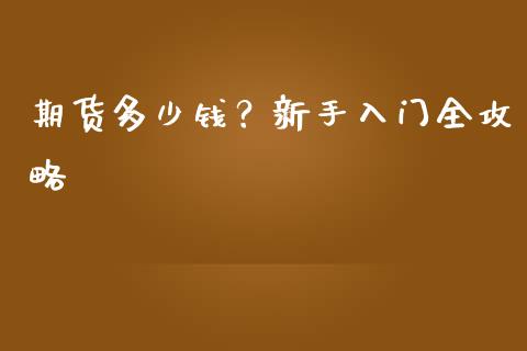 期货多少钱？新手入门全攻略_https://wap.lcjysmgs.com_元宇宙_第1张