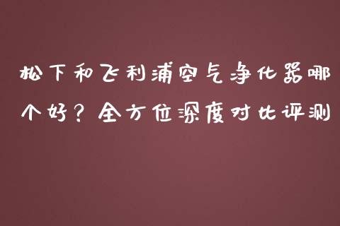 松下和飞利浦空气净化器哪个好？全方位深度对比评测_https://wap.lcjysmgs.com_元宇宙_第1张