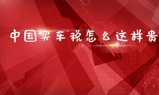 中国买车税怎么这样贵_https://wap.lcjysmgs.com_金融交易_第1张