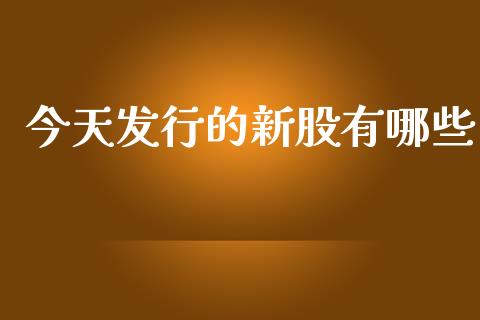 今天发行的新股有哪些_https://wap.lcjysmgs.com_金融交易_第1张