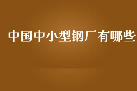 中国中小型钢厂有哪些_https://wap.lcjysmgs.com_元宇宙_第1张