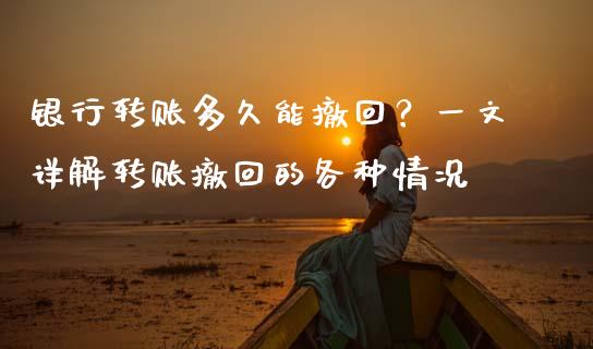 银行转账多久能撤回？一文详解转账撤回的各种情况_https://wap.lcjysmgs.com_原油期货_第1张