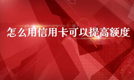 怎么用信用卡可以提高额度_https://wap.lcjysmgs.com_债券基金_第1张