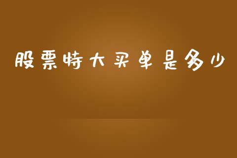 股票特大买单是多少_https://wap.lcjysmgs.com_债券基金_第1张