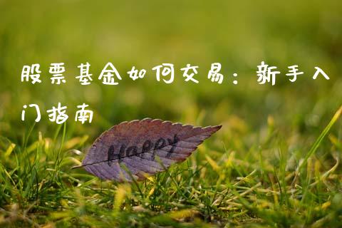 股票基金如何交易:新手入门指南_原油期货_第1张_金融交易_元宇宙_原油期货_债券基金 股票基金如何交易:新手入门指南_https://wap.lcjysmgs.com_原油期货_第1张