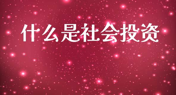 什么是社会投资_https://wap.lcjysmgs.com_债券基金_第1张