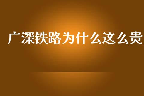 广深铁路为什么这么贵_https://wap.lcjysmgs.com_金融交易_第1张