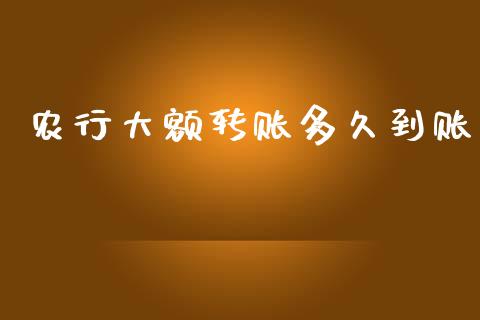 农行大额转账多久到账_https://wap.lcjysmgs.com_金融交易_第1张
