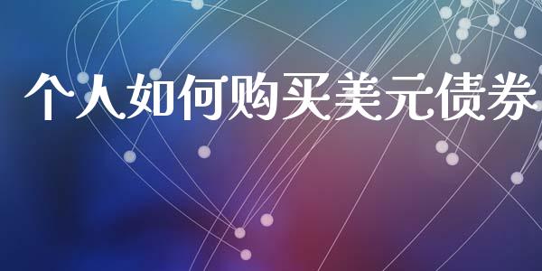 个人如何购买美元债券_https://wap.lcjysmgs.com_原油期货_第1张