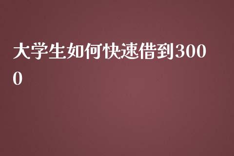 大学生如何快速借到3000_https://wap.lcjysmgs.com_元宇宙_第1张