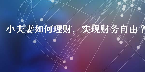 小夫妻如何理财，实现财务自由？_https://wap.lcjysmgs.com_金融交易_第1张