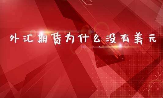 外汇期货为什么没有美元_https://wap.lcjysmgs.com_原油期货_第1张
