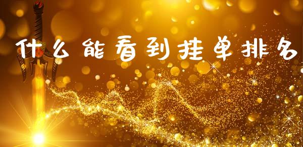 什么能看到挂单排名_https://wap.lcjysmgs.com_原油期货_第1张